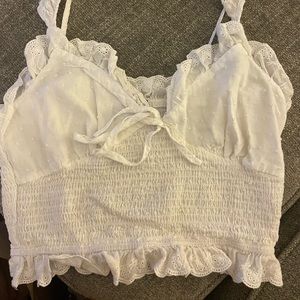 White Linen Crop Top